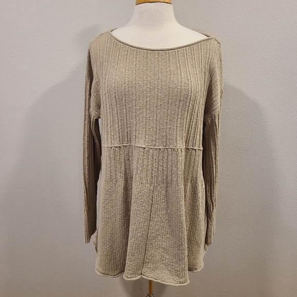 Free People Beach Delancey Neutral Beige Sweater Tunic - Picture 3 of 7
